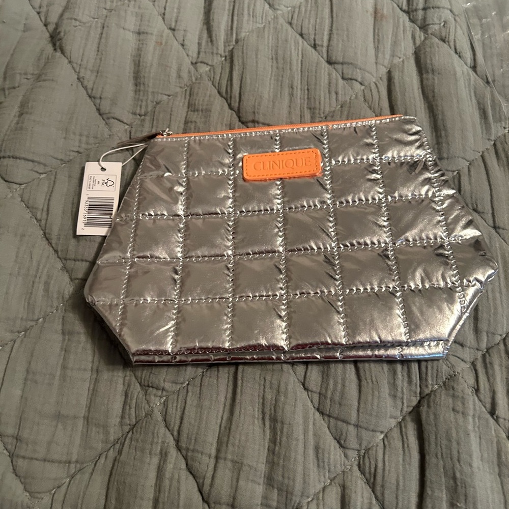 Clinique Silver Quilted Cosmetic Case